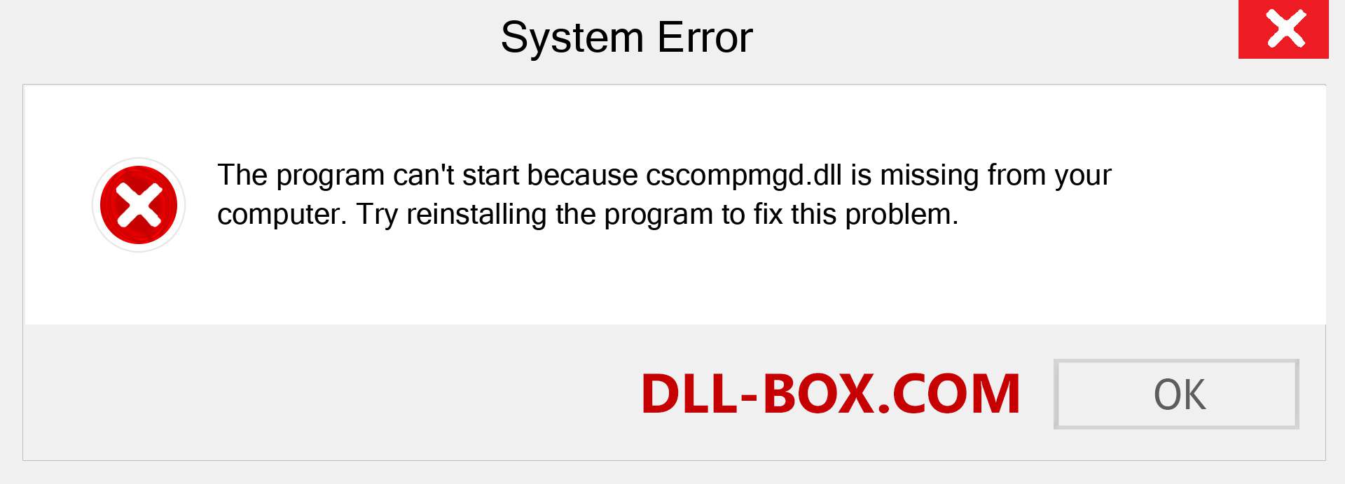  cscompmgd.dll file is missing?. Download for Windows 7, 8, 10 - Fix  cscompmgd dll Missing Error on Windows, photos, images
