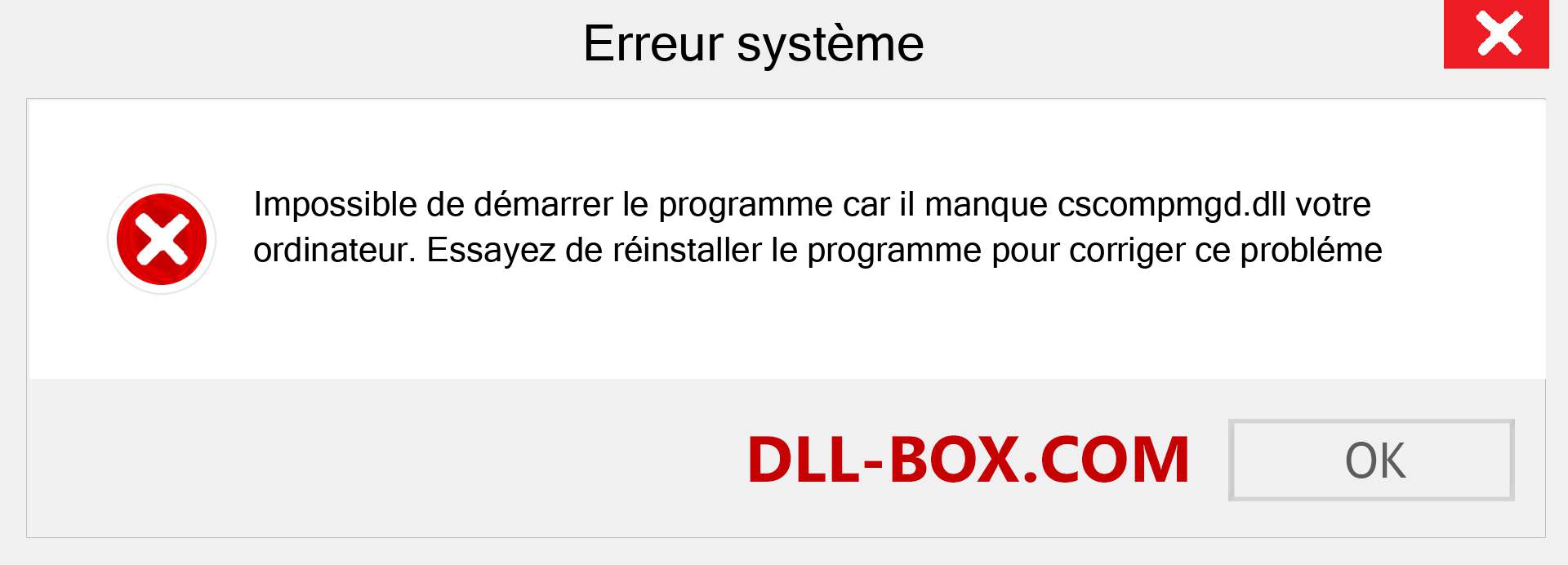 Le fichier cscompmgd.dll est manquant ?. Télécharger pour Windows 7, 8, 10 - Correction de l'erreur manquante cscompmgd dll sur Windows, photos, images