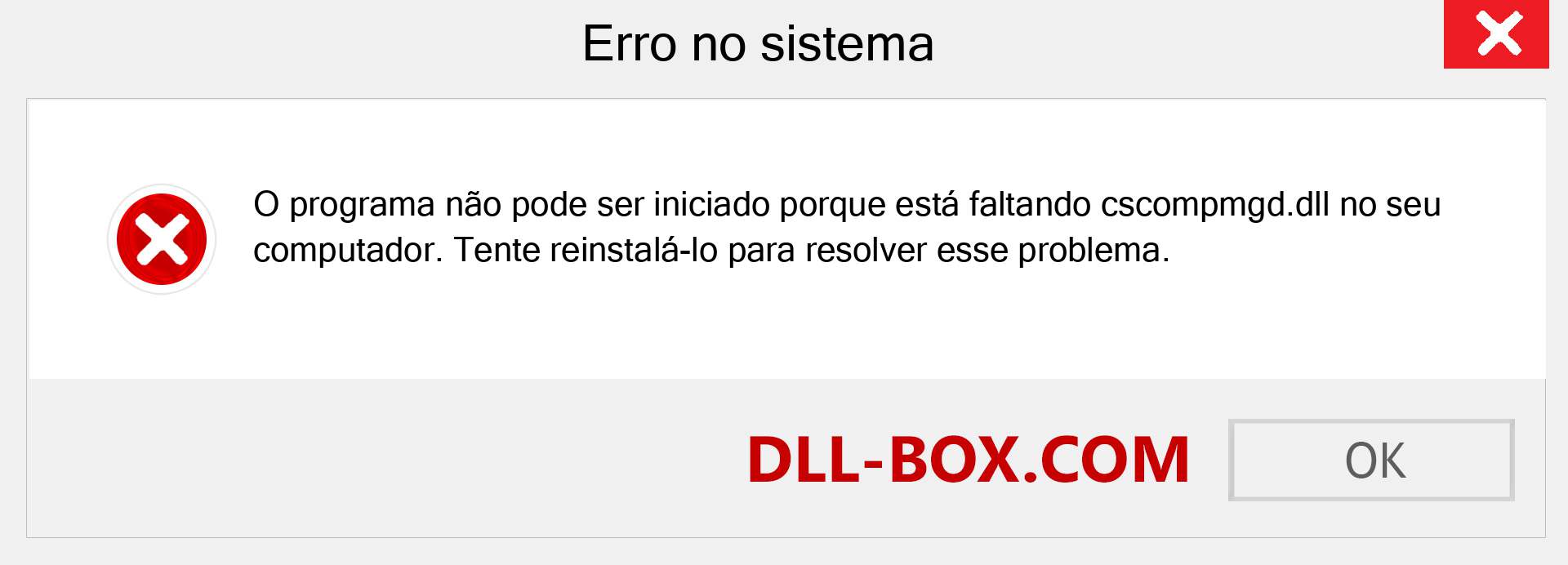 Arquivo cscompmgd.dll ausente ?. Download para Windows 7, 8, 10 - Correção de erro ausente cscompmgd dll no Windows, fotos, imagens